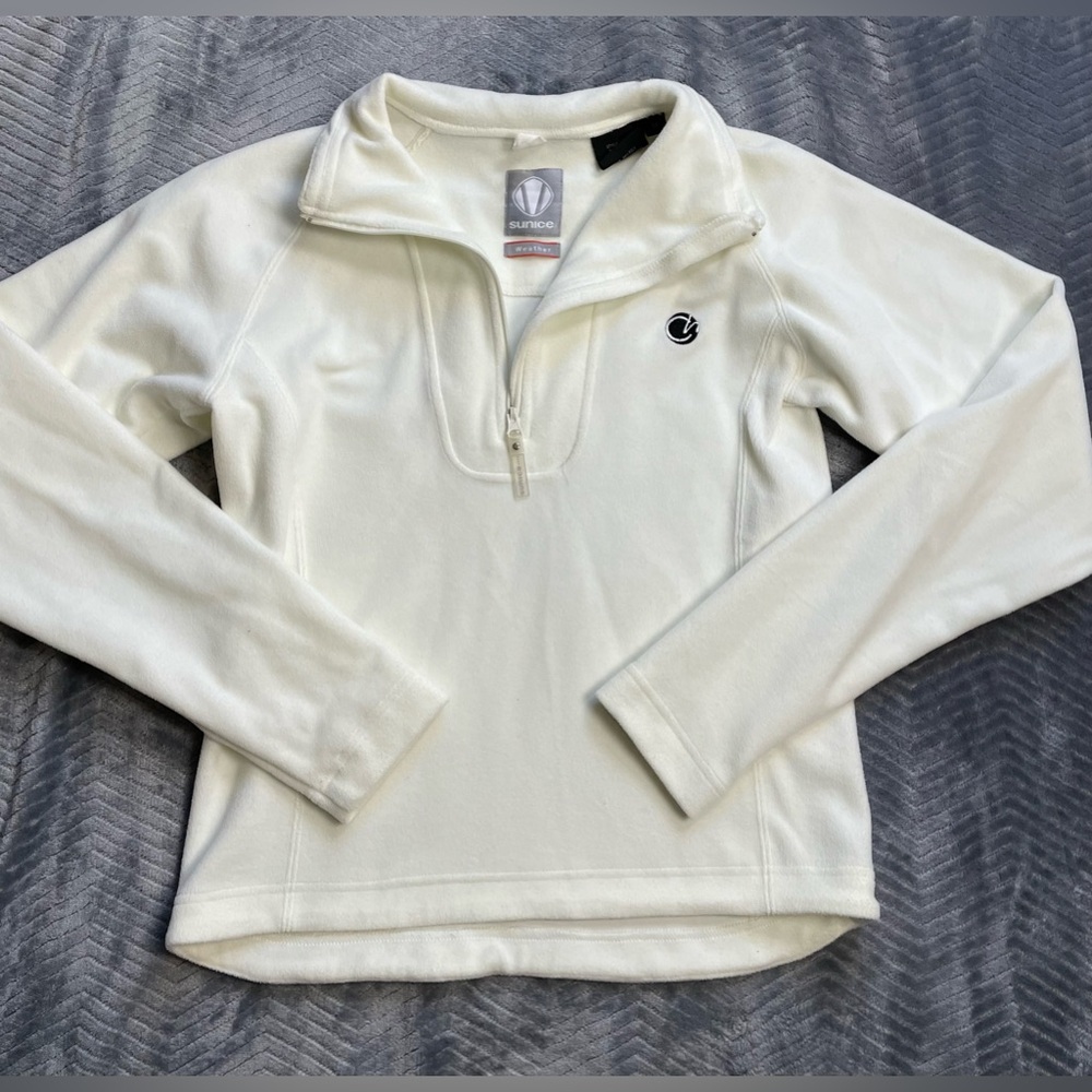 Sunice Weather Golf Cream 1/4‎ Zip Fleece Pullover Medium